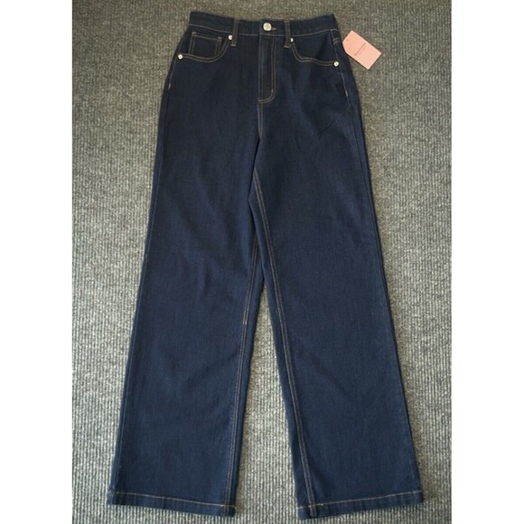 Juicy Couture Jeans 7/28 "Lunita" Y2K High Rise Wide Leg Relaxed Bedazzled NEW - Picture 2 of 12